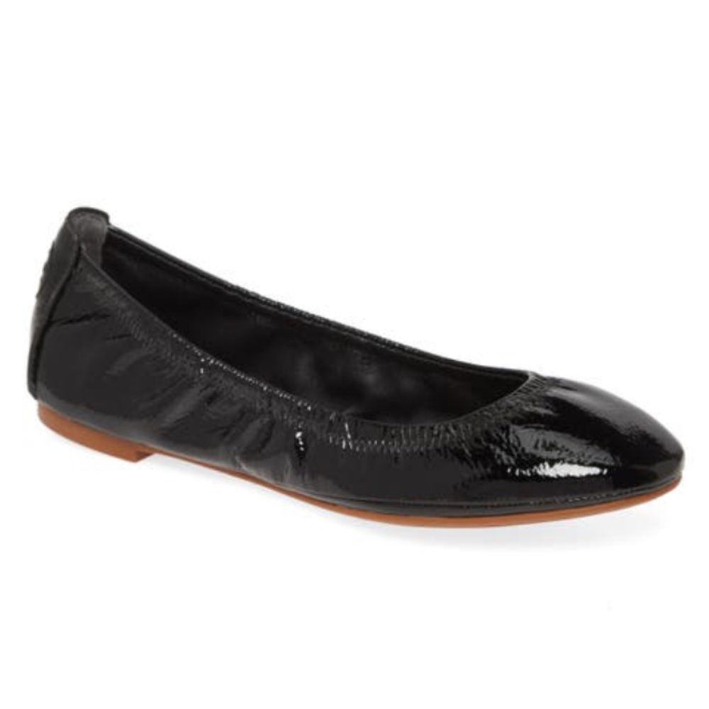 Tory Burch Eddie Black Patent Leather Ballet Flats - Picture 2 of 14